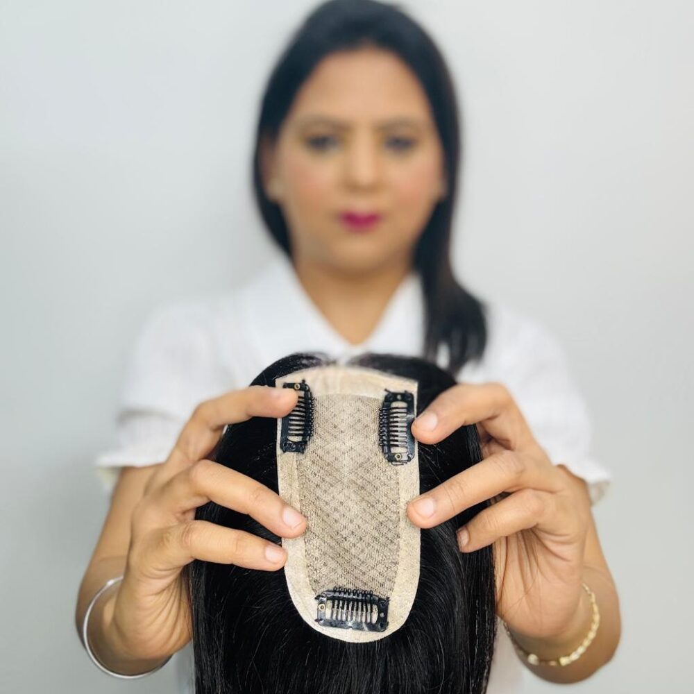 Scalp Topper Hair Extensions For Women | Silk base & 100% Human Hair