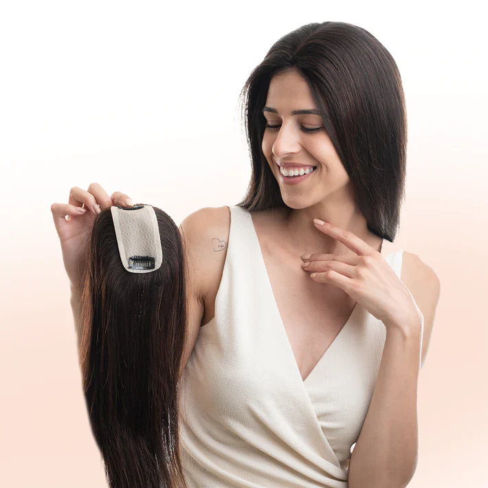 Scalp Topper Hair Extensions For Women | Silk base & 100% Human Hair