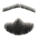 Beard Realistic Human Hair Full Hand Tied Facial Hair Black False Beard Lace Invisible Fake Mustache